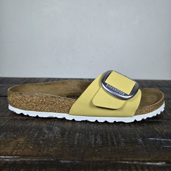 Birkenstock Madrid Big Buckle Womens Size 5 EU 36 Narrow Sandals Yellow Brown - Picture 5 of 11